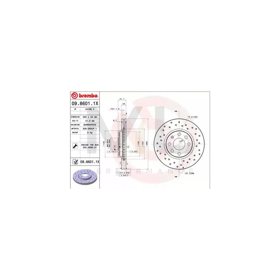 brembo-xtra-line-09-8601-1x-brake-disc-perforated-vented-coated-with-bolts-screws