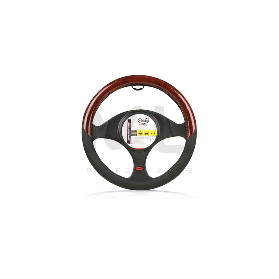HEYNER SoftComfort Pro 604000 Steering wheel cover Black, Ø: 37-39cm, PVC, wood effect