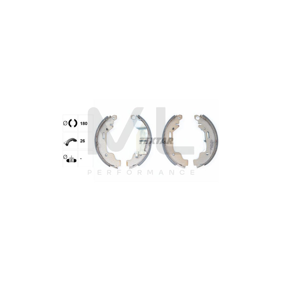TEXTAR 91058000 Brake Shoe Set with handbrake lever