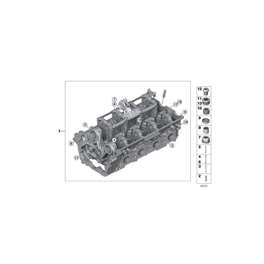Genuine BMW 11121556513 E53 Cylinder Head With Valve Gear Zyl. 5-8 (Inc. X5)