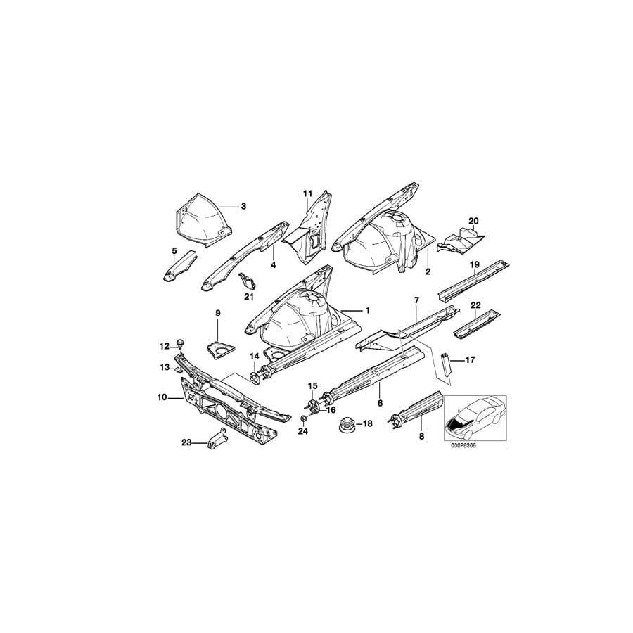 Genuine BMW 41218198591 E38 Inner Left Front Column Cover (Inc. 740d, L7 & 730iL)