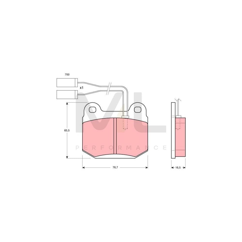 TRW Gdb364 Brake Pad Set Incl. Wear Warning Contact
