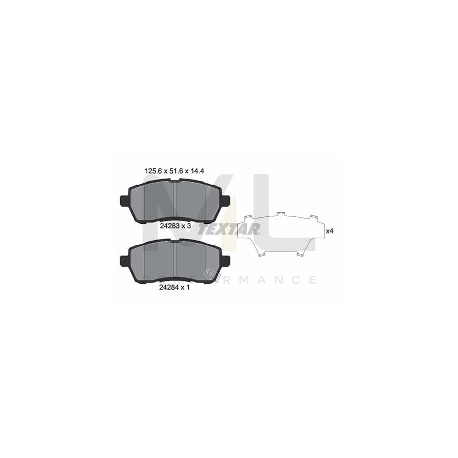 TEXTAR 2428314 Brake pad set with acoustic wear warning