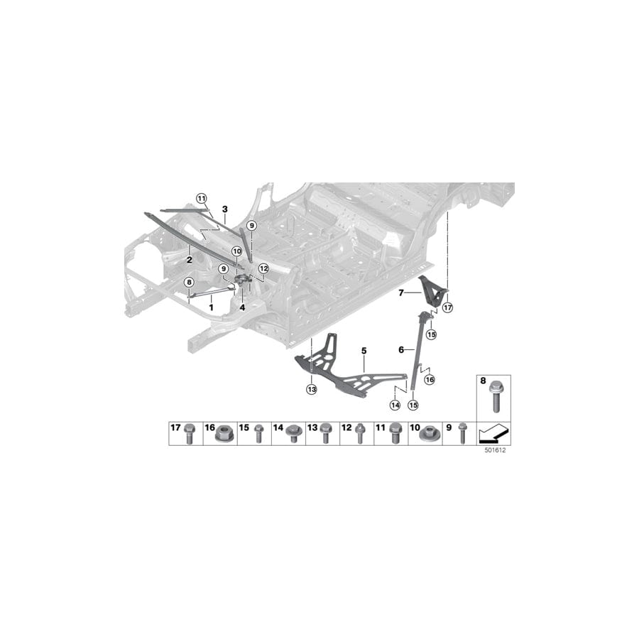 Genuine BMW 51718077347 Strut, Rear (Inc. X3 M & X4 M)