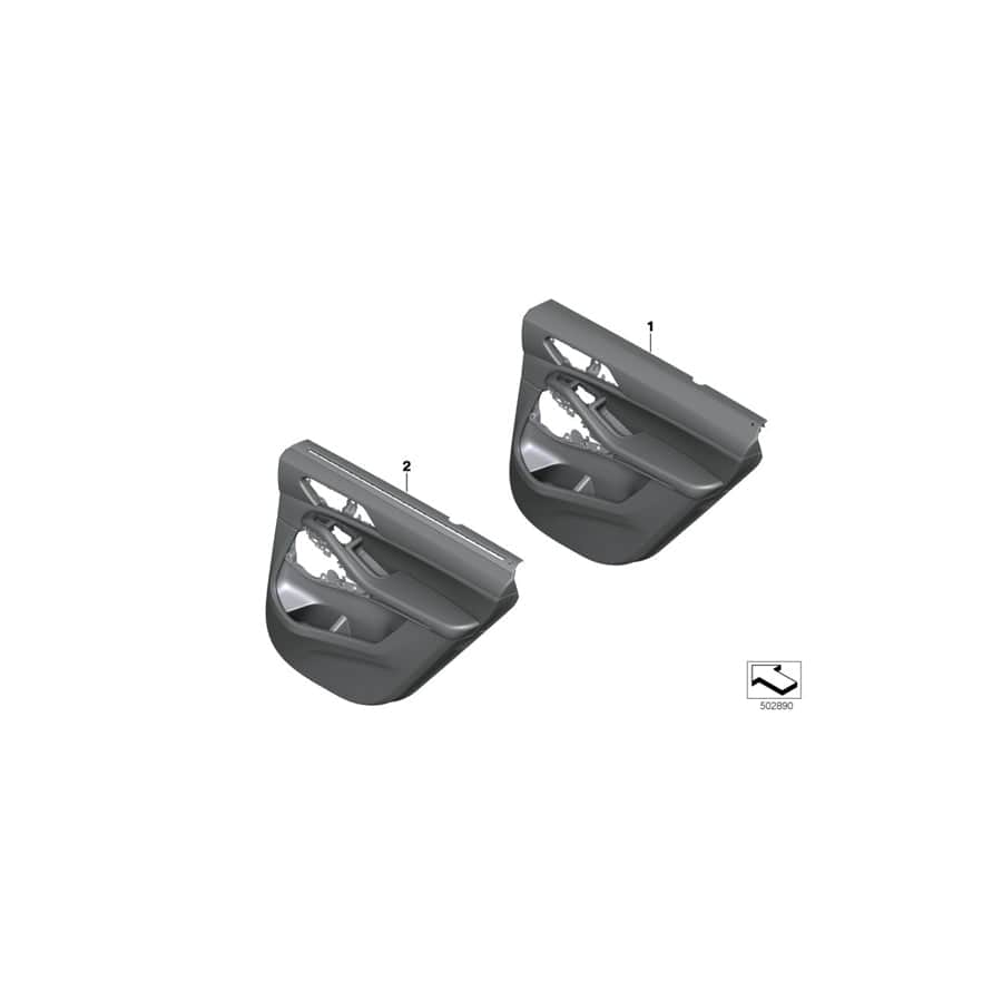 Genuine BMW 51427997376 G05 Door Lining Leather Rear Right NACHTBLAU (Inc. X5)