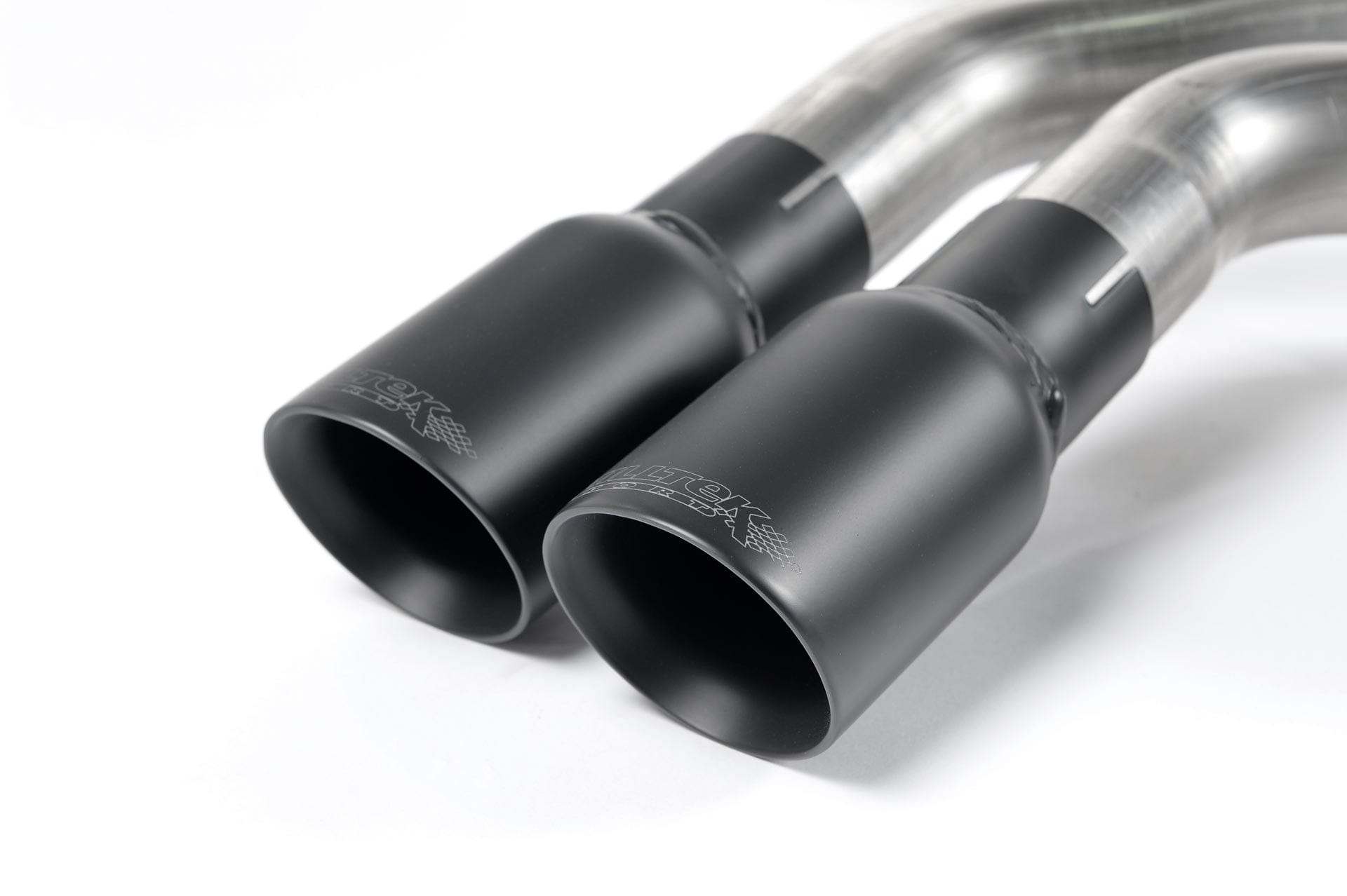 MillTek SSXVW282 Volkswagen Golf Cat-Back 3-inch Race System. Non-Resonated (Louder) wtih Cerakote Black Tips