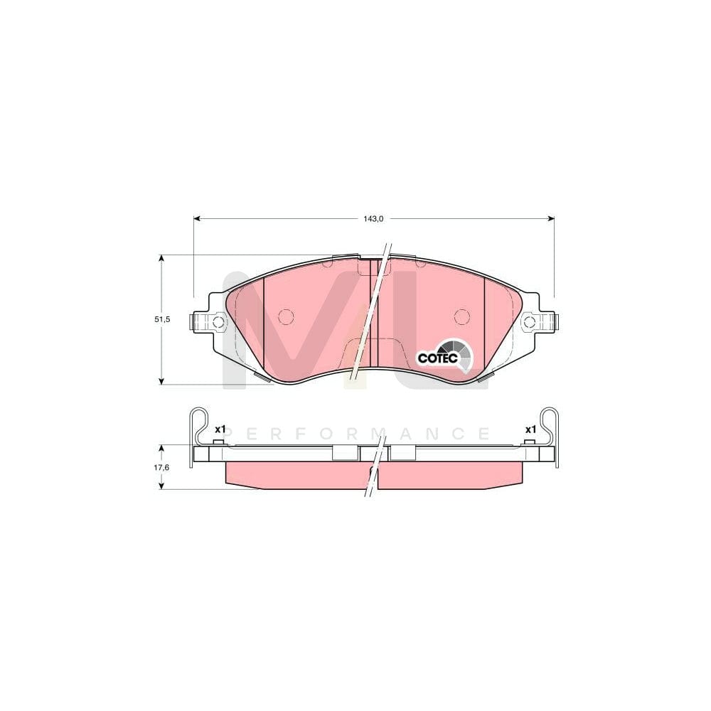 TRW Cotec Gdb3171 Brake Pad Set With Acoustic Wear Warning