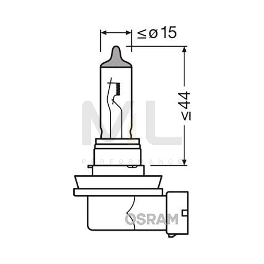 OSRAM ULTRA LIFE 64211ULT-HCB Bulb, spotlight H11 12V 55W PGJ19-2 4200K Halogen