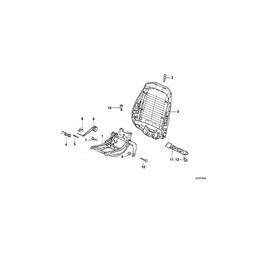 Genuine BMW 52108251068 E36 Right Upper Part Of Seat Mechanism (Inc. 325td, 323i & 325is)