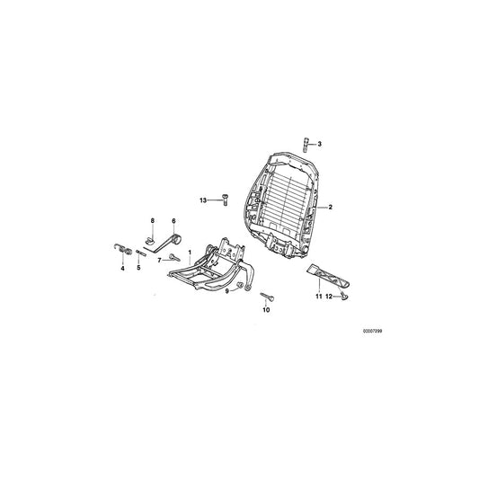 Genuine BMW 52108251068 E36 Right Upper Part Of Seat Mechanism (Inc. 325td, 323i & 325is)