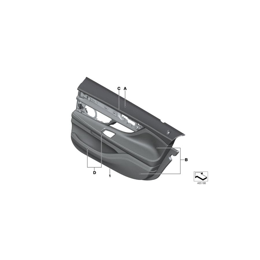 Genuine BMW 51427995615 G12 Door Lining Leather Rear Left INDIVIDUAL (Inc. 750iX, 745eX & 740i)