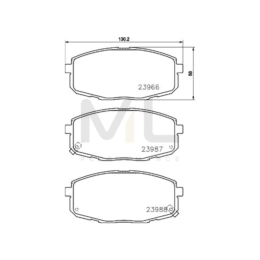 TEXTAR 2396605 Brake pad set for KIA Carens II (FJ) with acoustic wear warning