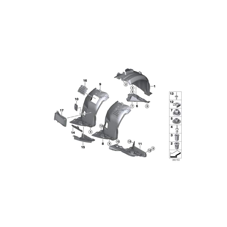 Genuine BMW 51717903911 E90 E91 Cover, Bottom Left (Inc. 328i, 325xi & 330xi)