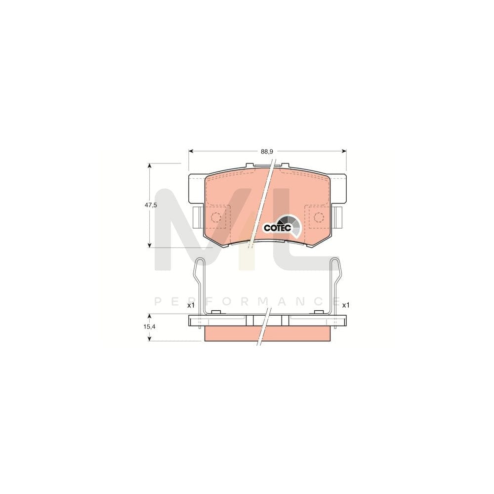 TRW Cotec Gdb3154 Brake Pad Set With Acoustic Wear Warning