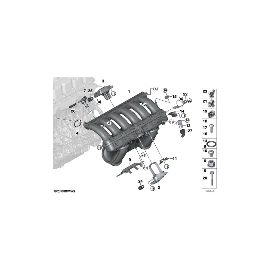 Genuine BMW 11617530272 E70 E90 E83 Bracket, Cable Harness (Inc. Z4 2.5si, X3 2.5si & 128i)