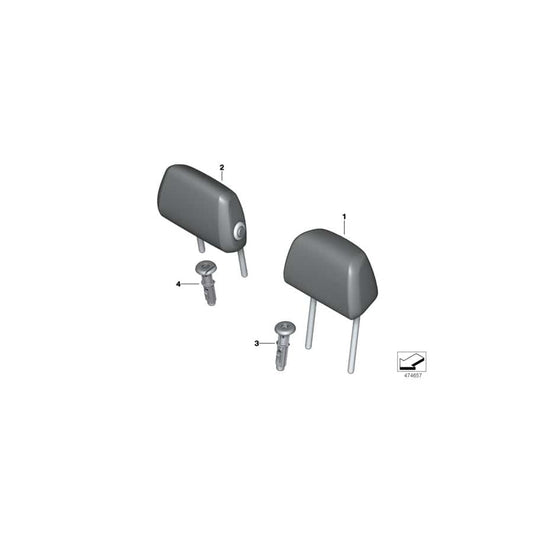 Genuine BMW 52207452212 G30 Headrest Leather LZFK SCHWARZ (Inc. 520i, 530iX & 530e)