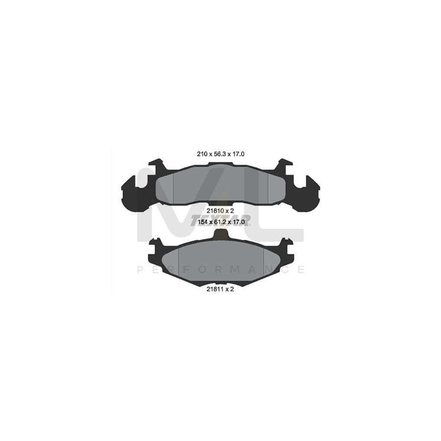 TEXTAR 2181001 Brake pad set not prepared for wear indicator