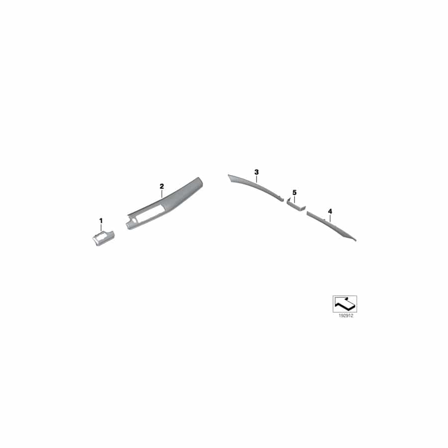 Genuine BMW 51437219419 Decor Strip, Left SATINSILBER (Inc. 530d, 528i & 535d)