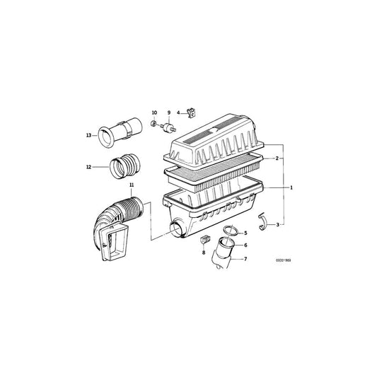 Genuine BMW 13711707727 E34 E32 Intake Muffler (Inc. 735iL, 735i & 730iL)