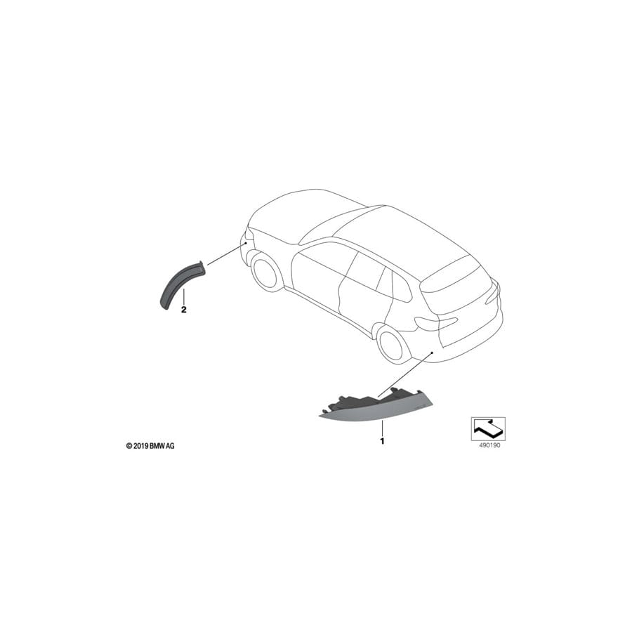 Genuine BMW 63147437079 G05 Side Marker Reflector Left (Inc. X5)