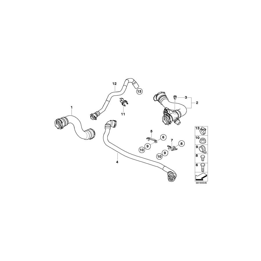 Genuine BMW 17123422786 E83 Bracket, Coolant Hose (Inc. X3)
