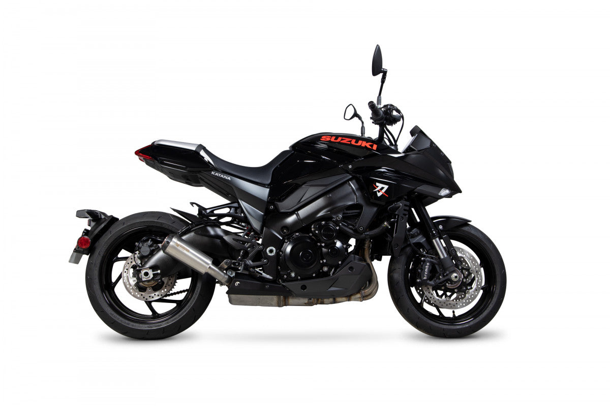 Scorpion PSI125SEO Suzuki GSX-S 1000 Katana Red Power Slip-On - Brushed Stainless Steel Sleeve | ML Performance UK UK
