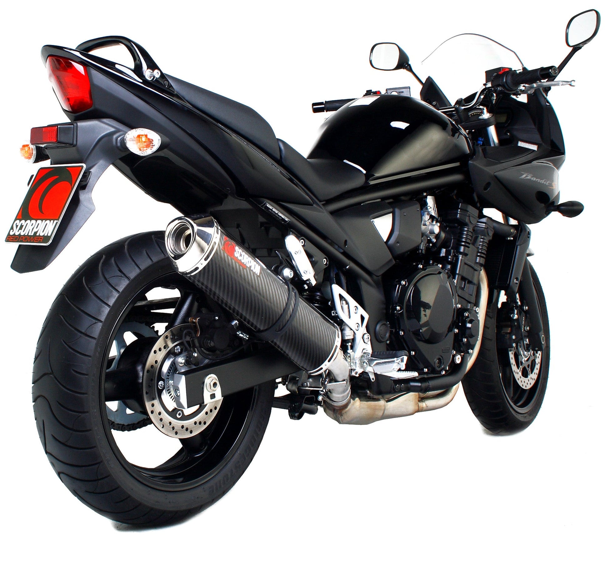 Scorpion ESI98CEO Suzuki GSF650 Bandit Factory Oval Slip-On - Carbon Fibre Sleeve | ML Performance UK UK