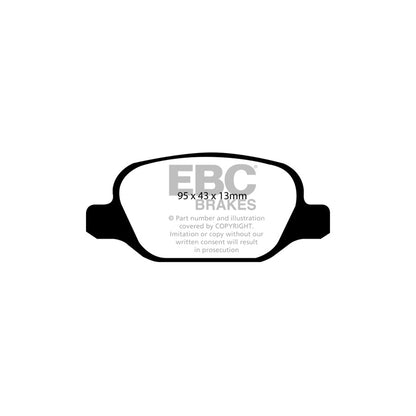 EBC PD13KR001 Abarth Fiat Lancia Yellowstuff Rear Brake Pad & GD Disc Kit - Girling/TRW Caliper (Inc. 500, 695, Punto, Musa) 2 | ML Performance UK Car Parts
