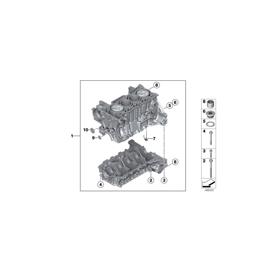 Genuine BMW 11112213109 F31 F21 F30 Engine Block With Piston (Inc. 316i, 320i ed & 118i)