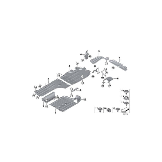 Genuine BMW 51717453070 G06 G05 G07 Bracket Underfloor Panelling Lateral (Inc. X5)