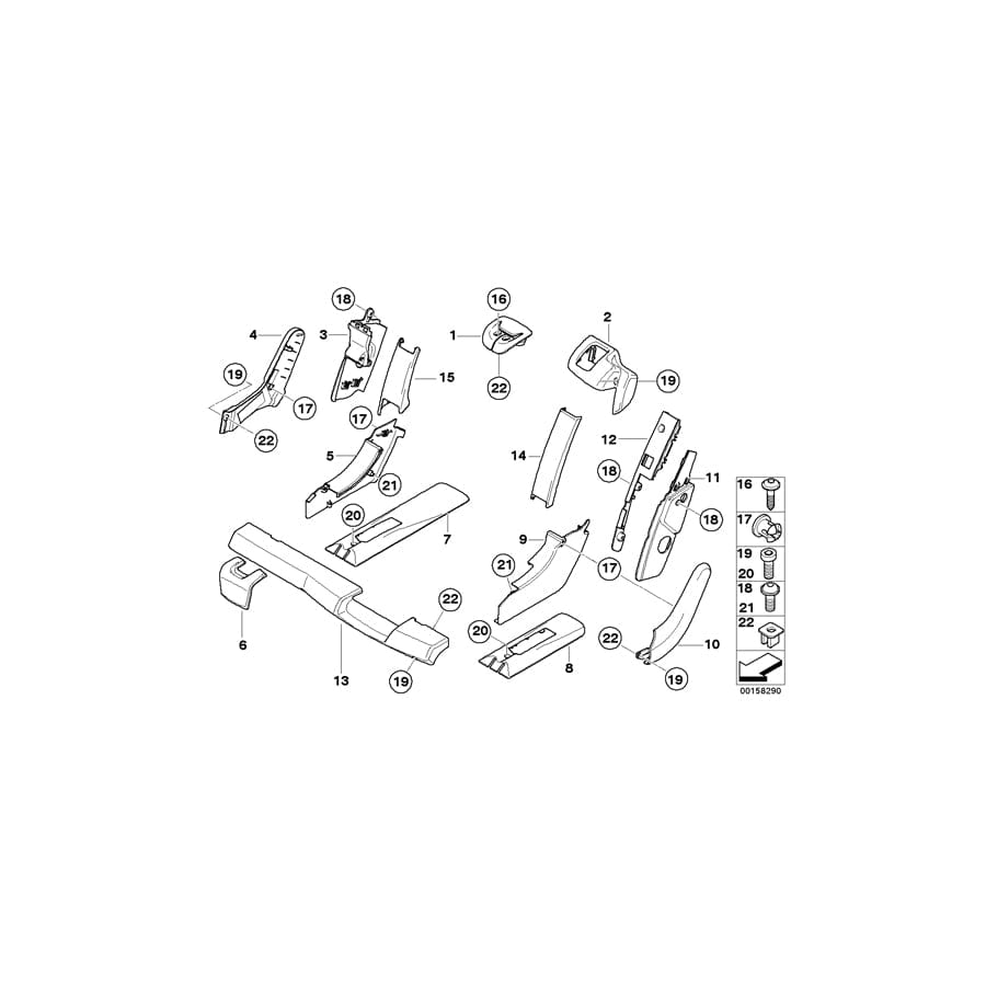 Genuine BMW 52209120199 E70 Covering Outer Left SCHWARZ (Inc. X5)