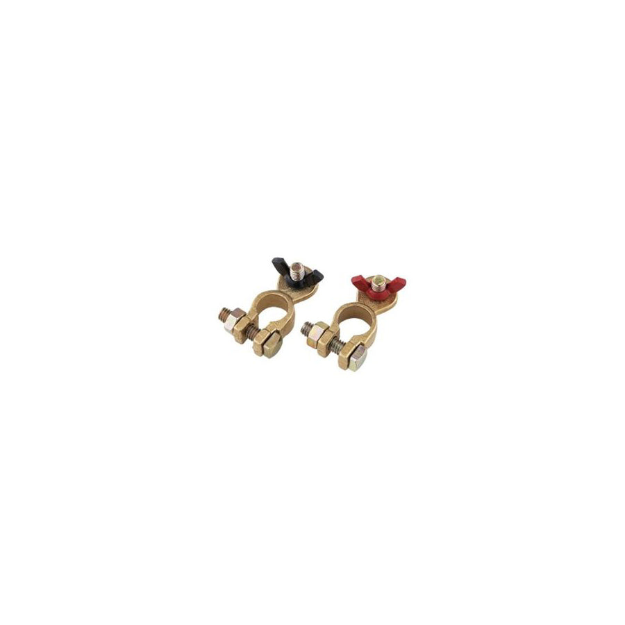 KANA Brass Wing Nut Battery Terminal Clamps (Red/Black) (Pair) T018