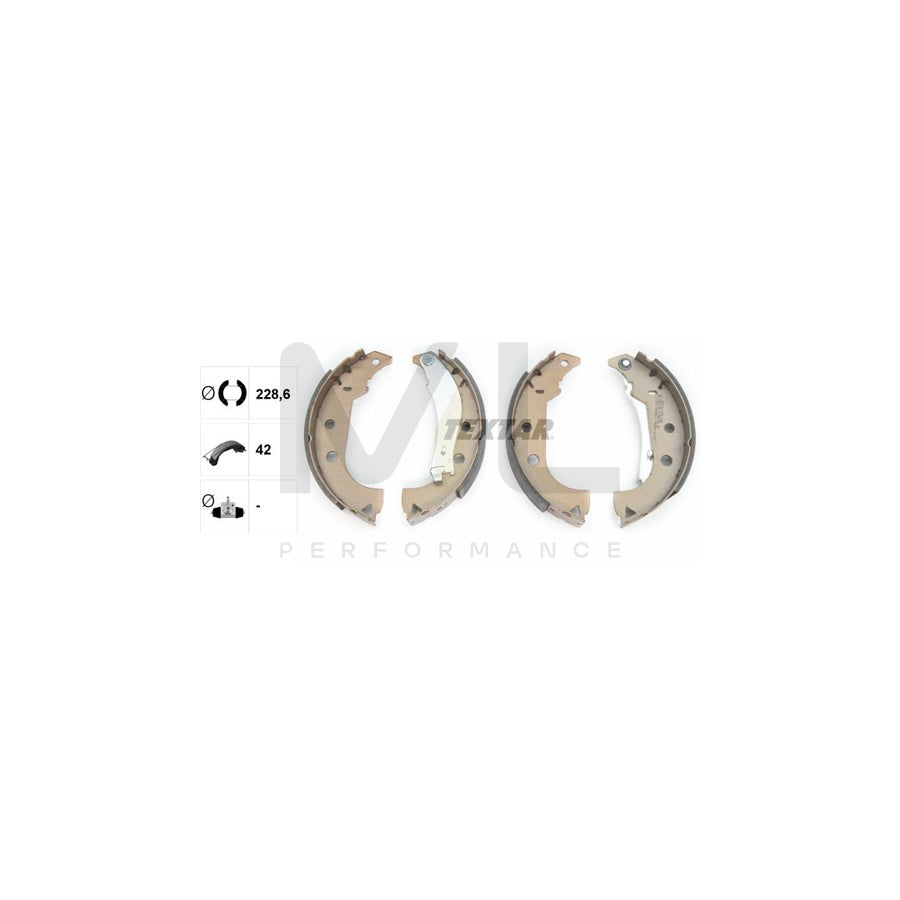 TEXTAR 91064700 Brake Shoe Set with handbrake lever