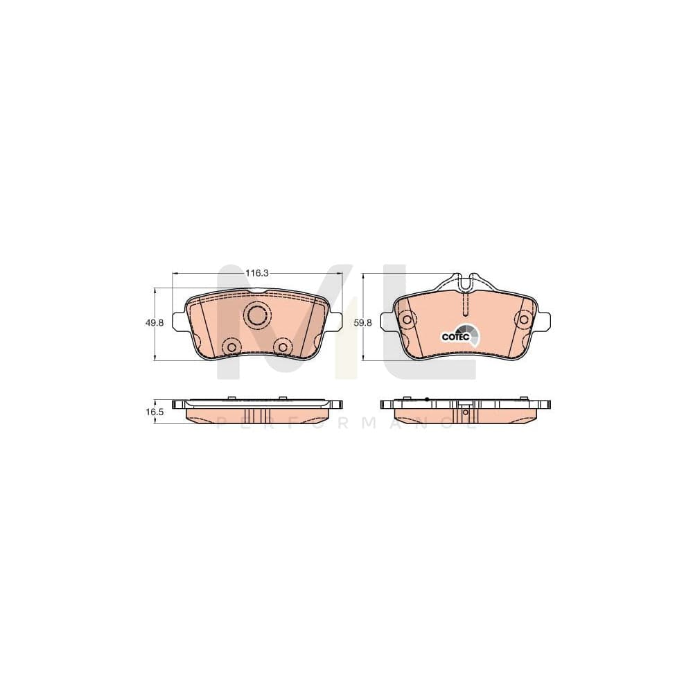 TRW Cotec Gdb1947 Brake Pad Set Prepared For Wear Indicator