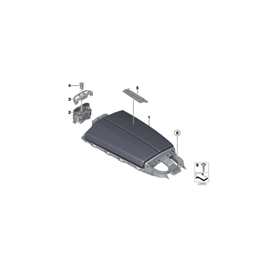 Genuine BMW 51168066489 F06 Armrest In Leather, Front Center SILVERSTONE (Inc. M6)