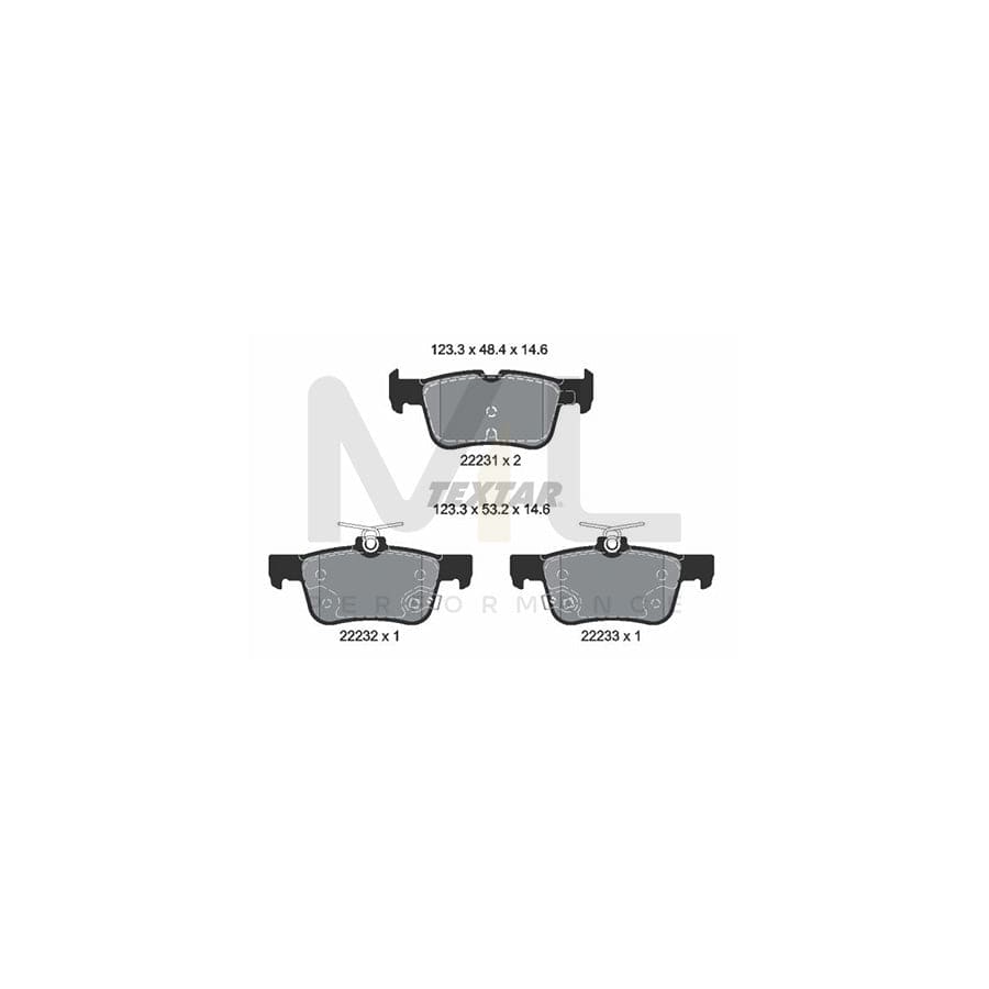 TEXTAR 2223103 Brake pad set with acoustic wear warning