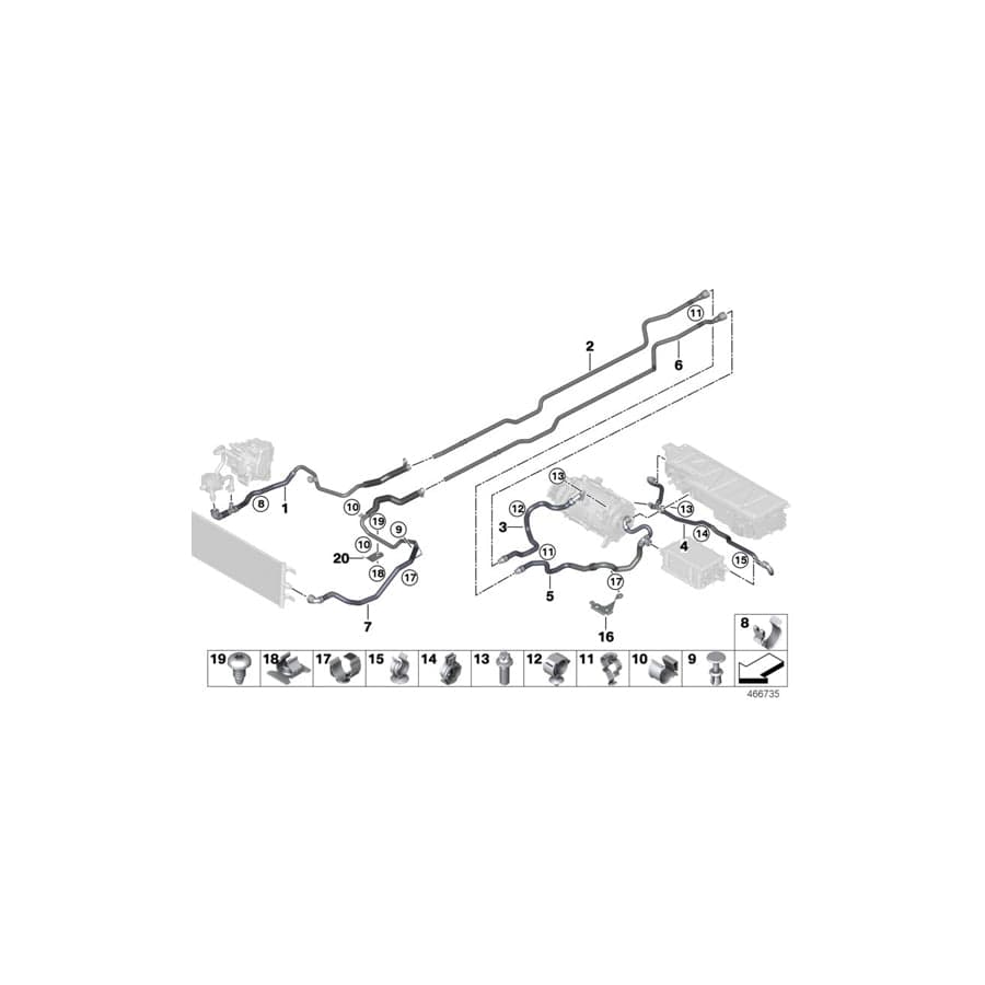 Genuine BMW Mini 17127592404 F02 E71 F07 Clip D=23 (Inc. 650i, Wraith & Cooper SE ALL4)
