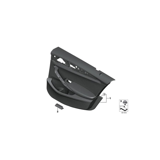 Genuine BMW 51428093166 G30 G31 Door Trim Panel, Rear, Right SCHWARZ (Inc. 530i, 525d & 530iX)