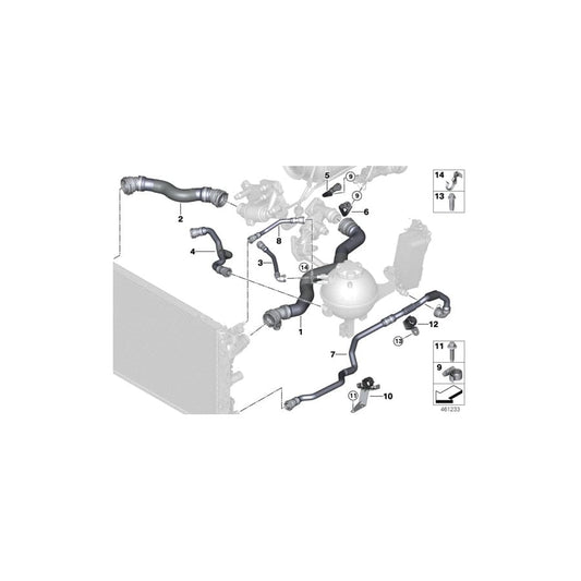 Genuine BMW 17128573220 G15 G16 G11 Hose, Radiator - Transmission oil cooler (Inc. 740dX, 630d & 640dX)