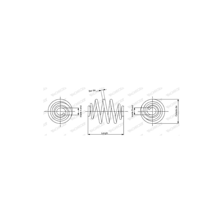 Monroe Sp0946 Coil Spring for BMW 3 Convertible (E30)