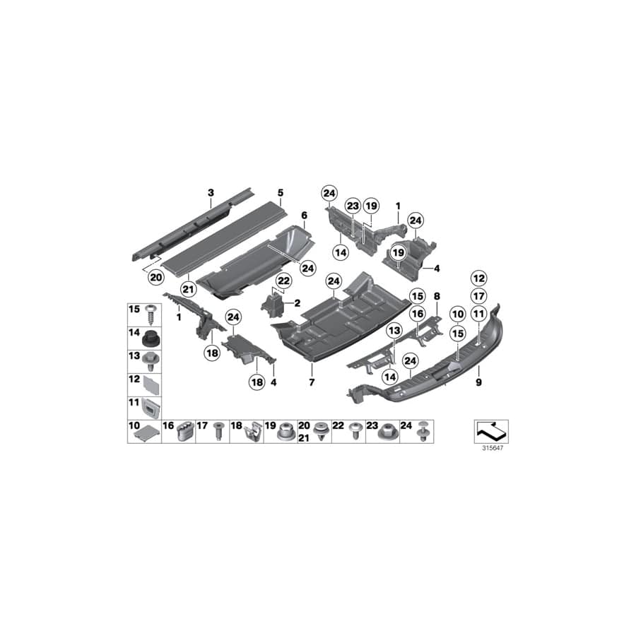 Genuine BMW 51479164449 Base For Floor Panel, Front Left (Inc. 535dX, 528i & 550iX 4.0)