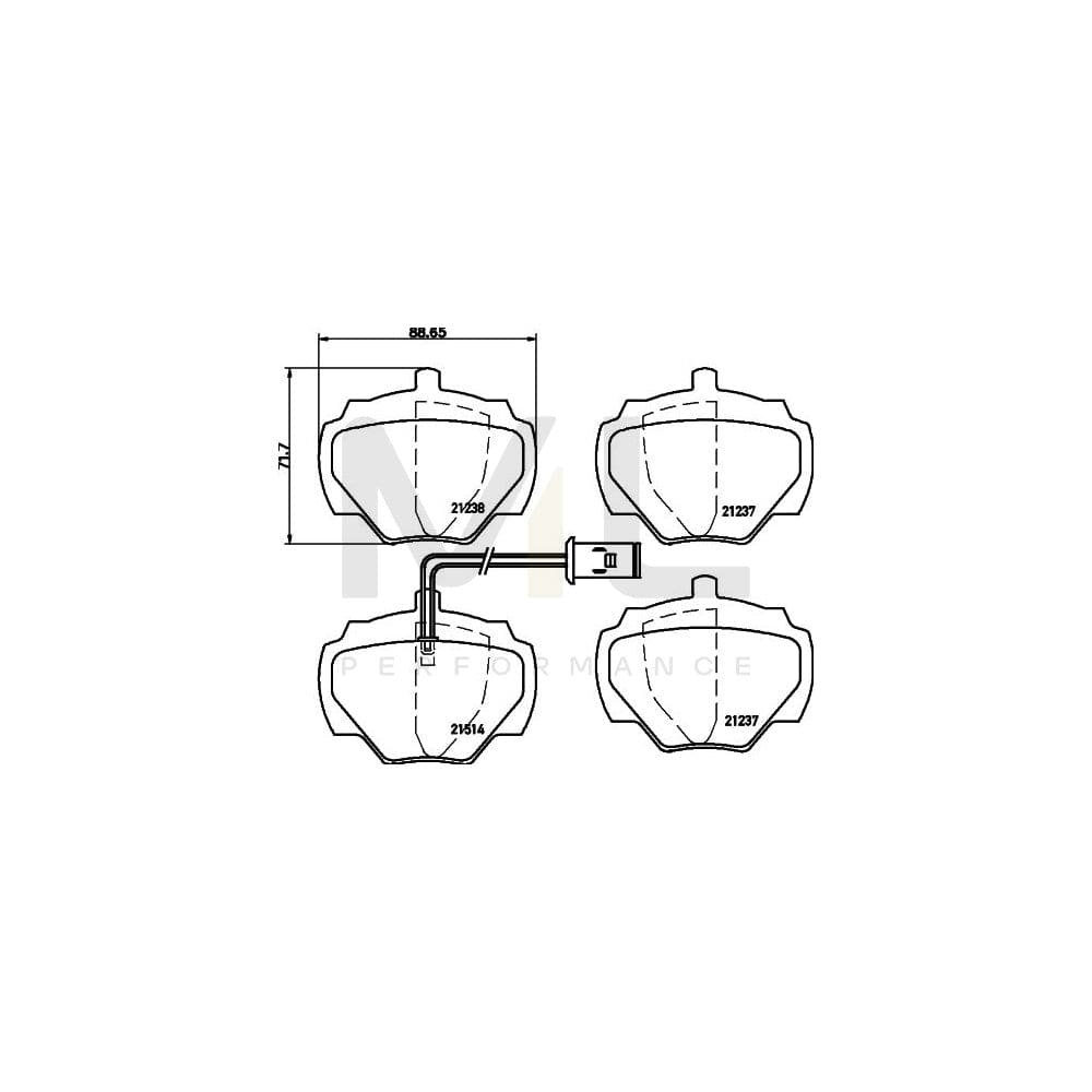 Hella 8DB 355 019-241 Brake Pad Set With Integrated Wear Warning Contact | ML Performance Car Parts