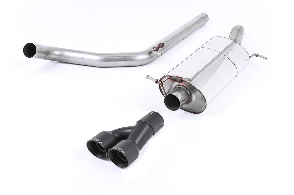 MillTek SSXVW416 Volkswagen Polo Non-Resonated Cat-Back with Twin Cerakote Black Tips