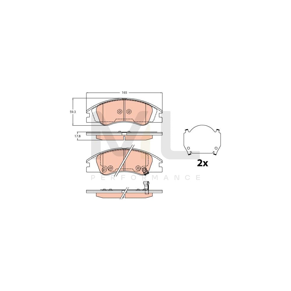 TRW Gdb3635 Brake Pad Set For Kia Cerato With Acoustic Wear Warning