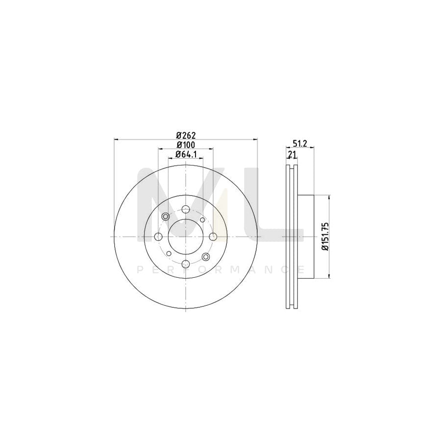 TEXTAR 92051600 Brake Disc Internally Vented, without wheel hub, without wheel studs  - 1 piece