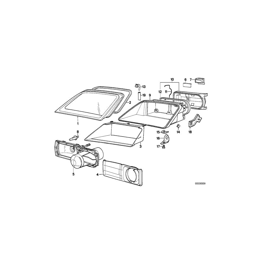 Genuine BMW 63122297064 Cover Headlamps Right (Inc. Z1)