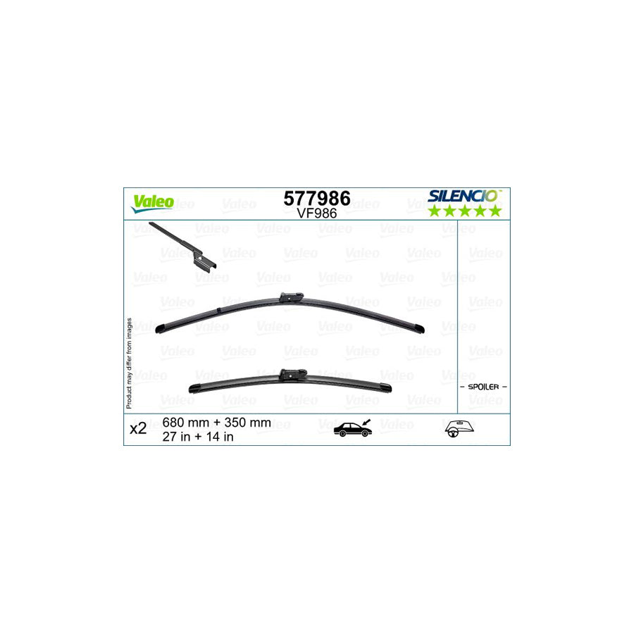 Valeo 577986 Wiper Blade For Renault Captur Ii