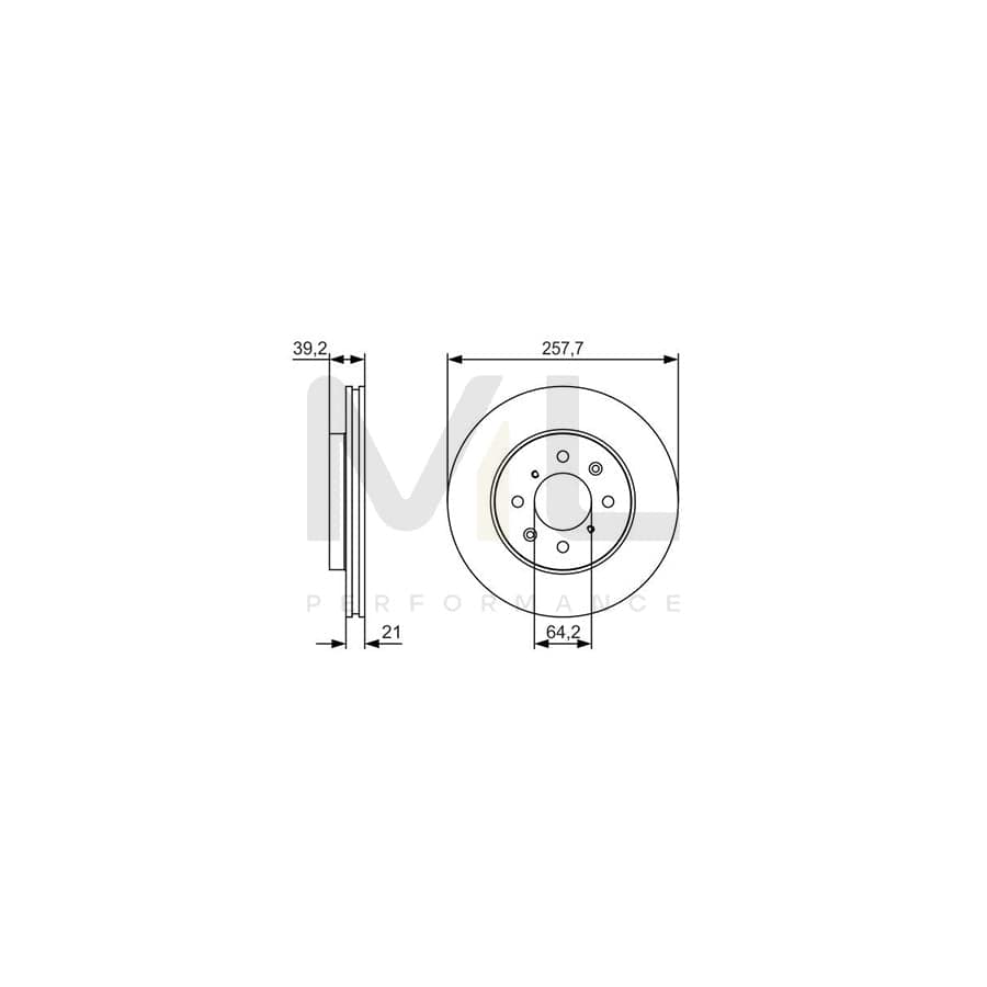 BOSCH 0 986 479 S26 Brake Disc Vented, Oiled | ML Performance Car Parts