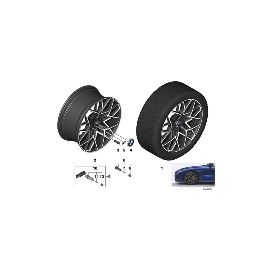Genuine BMW 36108089569 F92 F93 F91 Rim Light Alloy Transl.Shadow 10,5JX20 ET:28 (Inc. M8)