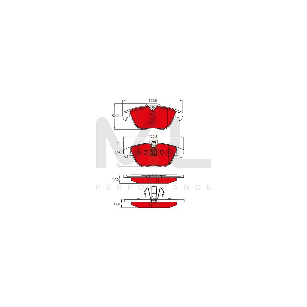 TRW Gdb2051Dte Brake Pad Set Prepared For Wear Indicator